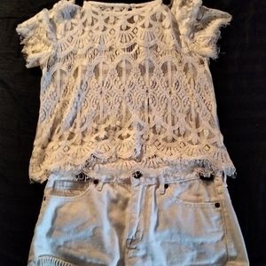 Kylie& Kendall white jean shorts